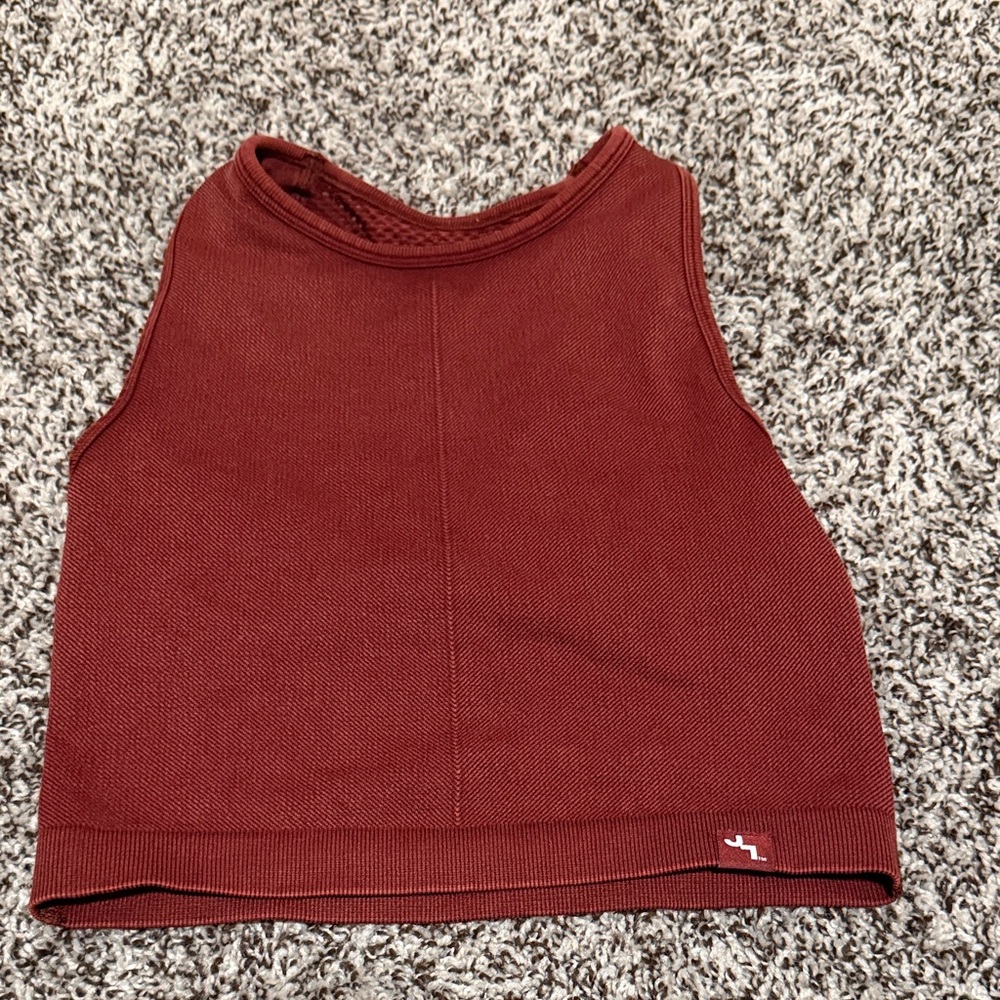 Brown/chestnut colored athletic tank top